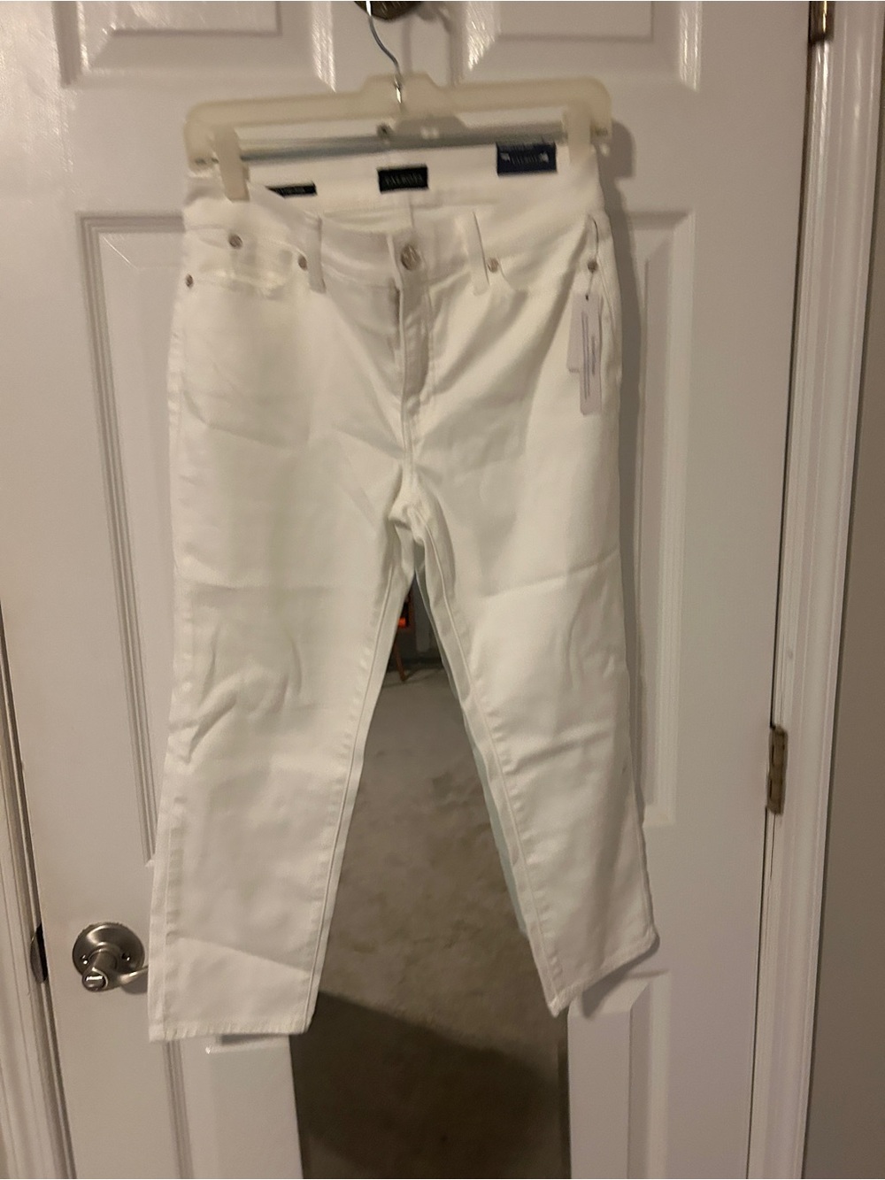 Talbots Women's White High-Rise Straight Crop Jeans